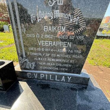 PILLAY Baikum -1962 & Veerappen -1974