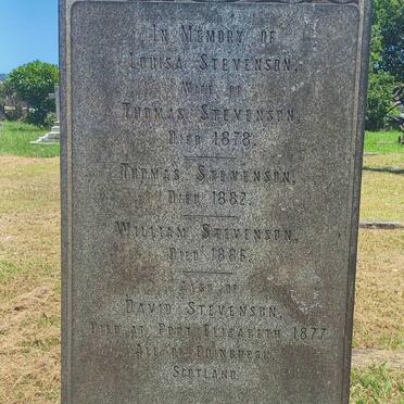 STEVENSON Thomas -1882 & Louisa -1878 :: STEVENSON William -1886 :: STEVENSON David -1877