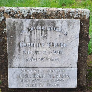 TURNER Cecil Hart -1958 :: TURNER Caroline -1938