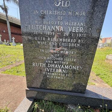 VEERAN Lutchanna 1899-1975 :: DHAVAMONEY Ruth nee VEERAN