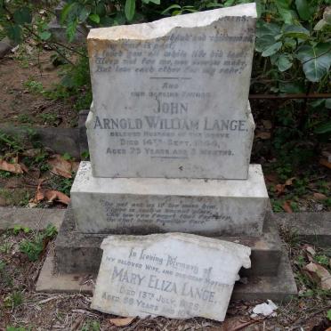 LANGE John Arnold William -1944 &amp; Mary Eliza -1925