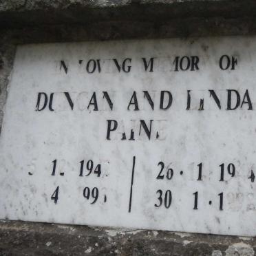 PAINE Duncan 1942-1993 &amp; Linda 1944-1992