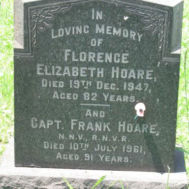 HOARE Frank -1961 &amp; Florence Elizabeth -1947