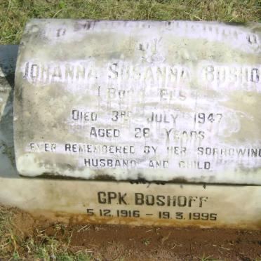 BOSHOFF G.P.K. 1916-1995 &amp; Johanna Susanna ELS -1947