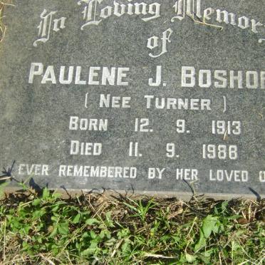 BOSHOFF Paulene J. nee TURNER 1913-1988