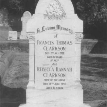 CLARKSON Francis Thomas -1938 &amp; Rebecca Hannah -1943