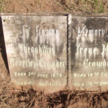 CROWDER Theophiius Beverley 1878-1950 &amp; Irene Maud 1880-1972 :: CROWDER Dennis Beverley -1927 