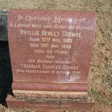 COOMBE Frederick Charles -1948 &amp; Phyllis Berley 1903-1946