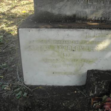 LESLIE Andrew Davidson 1851-1916 &amp; Flora Jessie 1854-1936 :: LESLIE Andrew Davidson -1956 &amp; Edith Victoria 19??