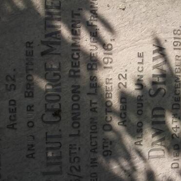 MATHER Frederick Pattinson -1921 &amp; Elizabeth Ann -1914 :: MATHER George-1916 :: MATHER SHAW David -1918
