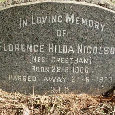 NICOLSON Florence Hilda nee GREETHAM 1906-1970