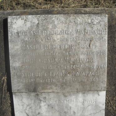WAMPACH Nicholas Frederick 1875-1919 &amp; Catherine Levina 1876-1949 :: WAMPACH John Graham 1917-1945
