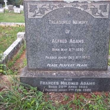 ADAMS Alfred 1880-1940 &amp; Frances Mildred 1885-1966