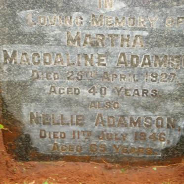 ADAMSON Martha Magdaline -1927 :: ADAMSON Nellie -1946