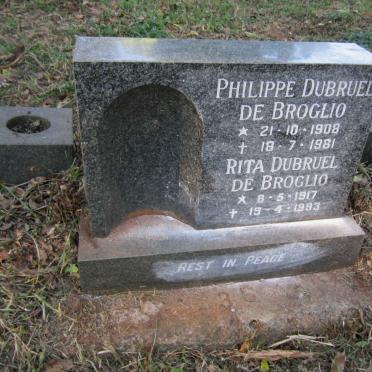 BROGLIO Philippe, Dubruel de 1908-1981 &amp; Rita 1917-1993