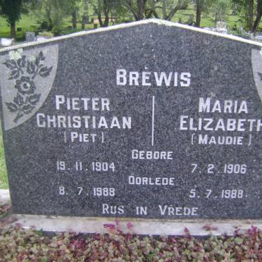 BREWIS Pieter Christiaan 1904-1988 &amp; Maria Elizabeth 1906-1988