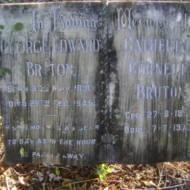 BRUTON George Edward 1890-1945 &amp; Catherina Cornelia 1893-1973