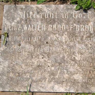 BRONNLE Heinz Walter Rudolf 1917-1920