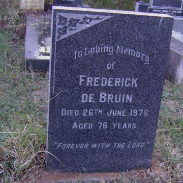 BRUIN Frederick, de -1976