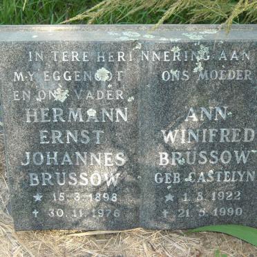 BRUSSOW Hermann Ernst Johannes 1898-1976 &amp; Ann Winifred CASTELYN 1922-1990