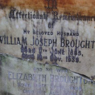 BROUGHTON William Joseph 1885-1939 &amp; Elizabeth 1888-1963