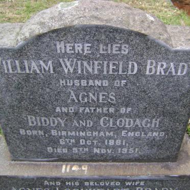 BRADY William Winfield 1881-1951 