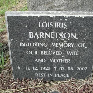 BARNETSON Lois Iris 1925-2002