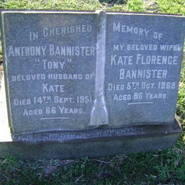 BANNISTER Anthony -1951 &amp; Kate Florence -1969