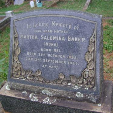 BAKER Martha Salomina nee NEL 1898-1954