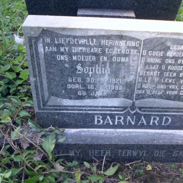BARNARD Sophia 1921-1988