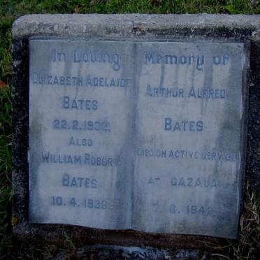 BATES William Robert -1938 :: BATES Elizabeth Adelaide -1932 :: BATES Arthur Alfred -1942