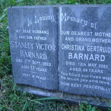 BARNARD Christina Getruida -2003 :: BARNARD Stanley Victor -1969