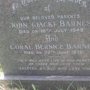 BARNES John -1948 &amp; Coral Bernice -1976
