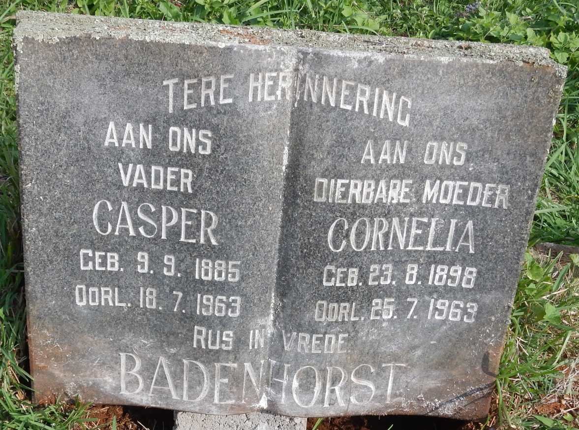 BADENHORST Casper 1885-1963 &amp; Cornelia 1898-1963