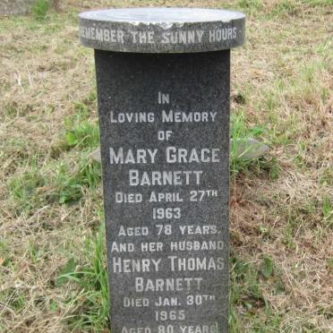 BARNETT Henry Thomas -1965 &amp; Mary Grace -1963