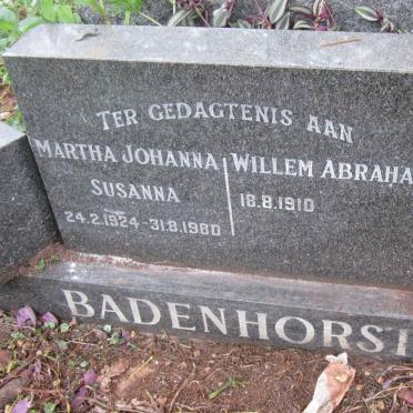 BADENHORST Willem Abraham 1910- &amp; Martha Johanna Susanna 1924-1980
