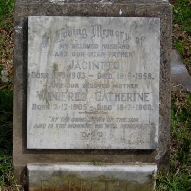 BARRETTO Jacintto 1903-1958 &amp; Winifred Catherine 1905-1960