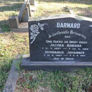 BARNARD Hermanus Johannes 1887-1964 &amp; Jacoba Adriana 1897-1964