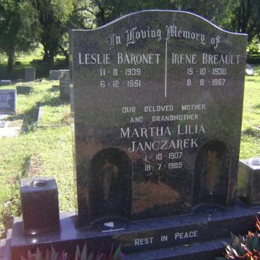 BARONET Leslie 1939-1951 :: BREAULT Irene 1930-1967 :: JANCZAREK Martha Lilia 1907-1985
