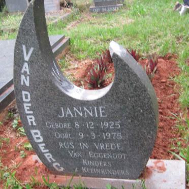 BERG Jannie, van der 1925-1975