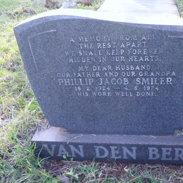 BERG Phillip Jacob, van den 1924-1974