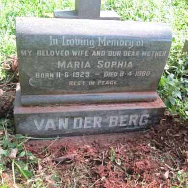 BERG Maria Sophia, van der 1929-1980