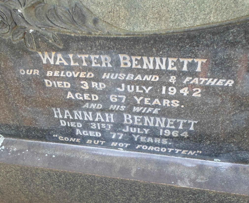 BENNETT Walter -1942 &amp; Hannah -1964