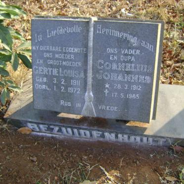 BEZUIDENHOUT Cornelius Johannes 1912-1985 &amp; Gertie Louisa 1911-1972