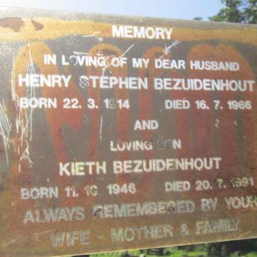 BEZUIDENHOUT Henry Stephen 1914-1966 :: BEZUIDENHOUT Kieth 1946-1991