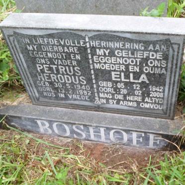 BOSHOFF Petrus Herodus 1940-1992 &amp; Ella 1942-2008