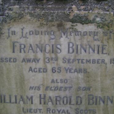 BINNIE Francis -1927