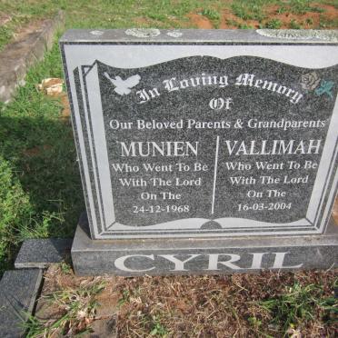 CYRIL Munien -1968 &amp; Vallimah -2004