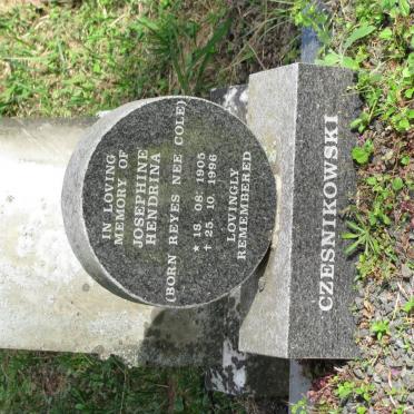 CZESNIKOWSKI Josephine Hendrina formerly COLE nee REYES 1905-1996