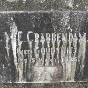 CRABBENDAM M.E. nee GOUDSMIT -1935